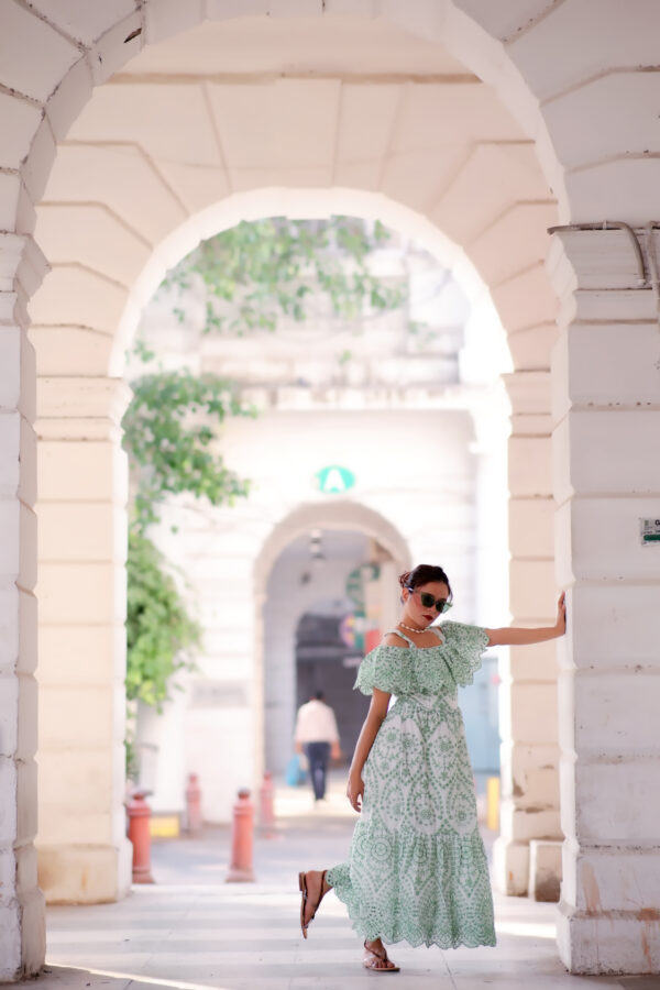 Sage Whispers Boho Midi Dress - Image 3