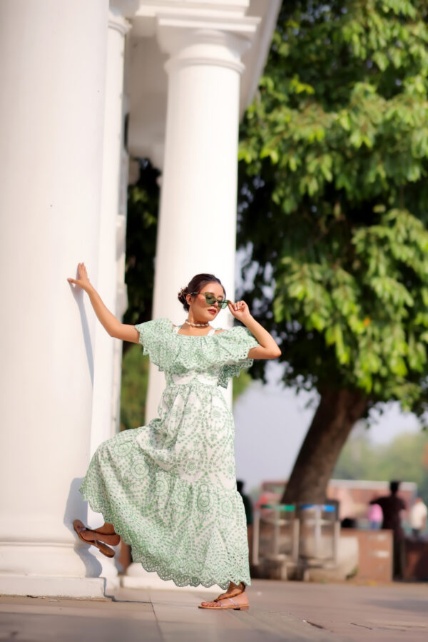 Sage Whispers Boho Midi Dress - Image 5
