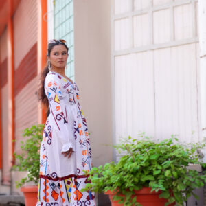 Boho Vibe Multicolor Tribal Print Maxi Dress